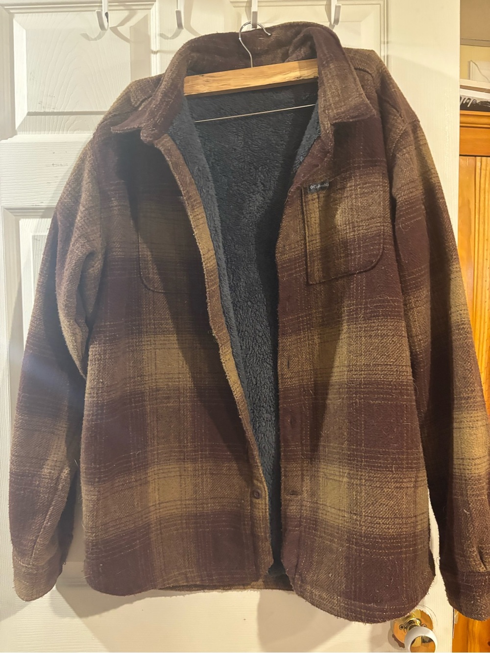 Columbia Brown Plaid Sherpa-Lined Field Jacket